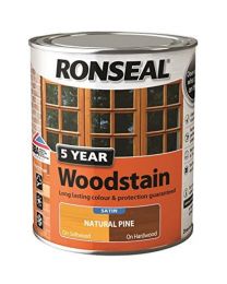 Ronseal 34571 750ml 5-Year Wood Stain - Satin Natural Pine