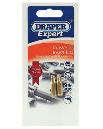 Draper Expert 2 x No 2 Cross Slot x 50mm x 1/4 Inch Hexagon Shot Blast Screwdriver Bits