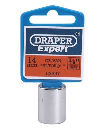 Draper Expert 14mm 3/8 Inch Square Drive Hi-Torq® 12 Point Socket