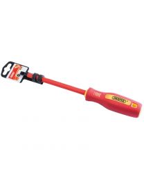 Draper 6.5mm x 150mm Fully Insulated Plain Slot Screwdriver. (Display Packed)
