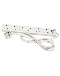 Draper 6 Way 2 Metre Surge Protected Extension Lead