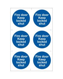 Draper 6 x 'Fire Door Keep Locked' Mandatory Sign