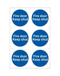 Draper 6 x 'Fire Door Keep Shut' Mandatory Sign