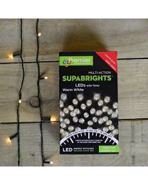 360 LED (36m) Premier Supabright LED Christmas Lights with Timer - Warm White