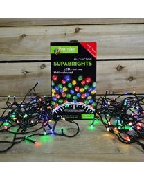 200 LED (20m) Premier Supabright LED Christmas Lights with Timer Multi Coloured