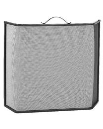 Traditional Fire Side Surround Screen with Mesh and Carry Handle - Black Finish
