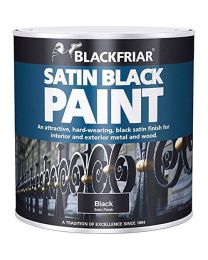Blackfriar 1 Litre Wood and Metal Satin Black Paint Black Exterior Interior