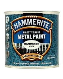 Hammerite 5084836 Metal Paint: Hammered White 250ml