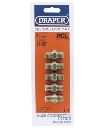 Draper Pack of 5 1/4 Inch BSP Tapered Double Union