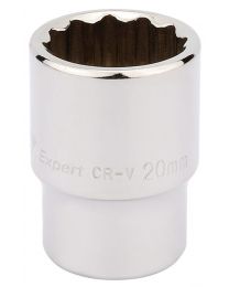 Draper Expert 20mm 1/2 Inch Square Drive Hi-Torq® 12 Point Socket