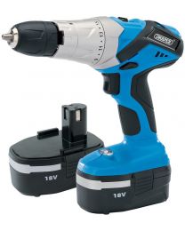 Draper 18V Cordless Hammer Drill with Two Batteries
