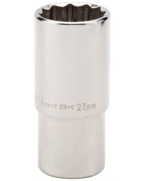 Draper Expert 27mm 1/2 Inch Square Drive Hi-Torq® 12 Point Deep Socket (Sold Loose)