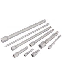 Draper 1/4 Inch 3/8 Inch and 1/2 Inch Square Drive Wobble Extension Bar Set (9 Piece)