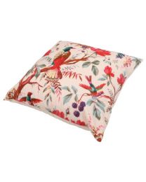 Bird Print White Cushion Cover