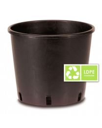 Black Round Plastic Pot 12L - 26x26cm