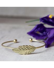Bracelet Single Leaf, Gold Colour