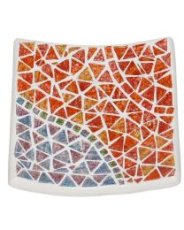 Candle Plate Mosaic Abstract Design 15x15cm **