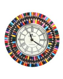 Clock Round - Recycled Crayons 22cm Diameter