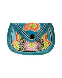 Coin Purse Paisley Turquoise 13x9cm