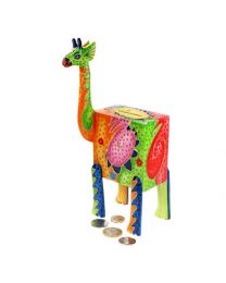Colourful Wooden Money Box Giraffe 26cm