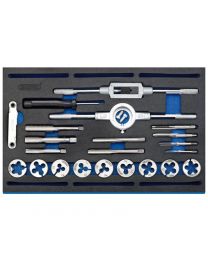 Draper Combination Tap and Die Set - Metric and BSP in EVA Foam Insert Tray (22 Piece)
