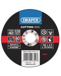 Draper Depressed Centre Metal Cutting Discs (125 x 3.2 x 22.2mm)