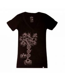 Dna - T-Shirt Woman Doble Helix Tree Black/Grey