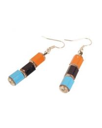 Earrings Recycled Pencil Crayons With Silver Coloured Links
