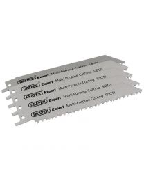 Draper Expert 150mm 5/8tpi HSS Reciprocating Saw Blades for Multi Purpose Cutting - Pack of 5 Blades
