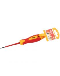 Draper Expert 2.5mm x 75mm Fully Insulated Plain Slot Screwdriver. (Display Packed)
