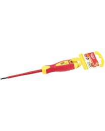 Draper Expert 3mm x 100mm Fully Insulated Plain Slot Screwdriver. (Display Packed)