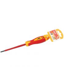 Draper Expert 4mm x 100mm Fully Insulated Plain Slot Screwdriver. (Display Packed)
