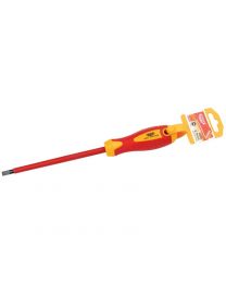 Draper Expert 6.5mm x 150mm Fully Insulated Plain Slot Screwdriver. (Display Packed)