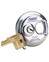 Draper Expert 70mm Diameter Stainless Steel Padlock and 2 Keys