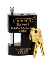 Draper Expert 61mm Heavy Duty Padlock and 2 Keys with Shrouded Shackle