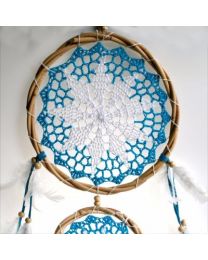 Extra Large Dreamcatcher, Blue White Crochet, 165cm