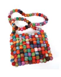 Felt Bag Multi-coloured Balls 22x18cm