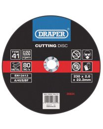 Draper Flat Metal Cutting Discs (230 x 2 x 22.2mm)