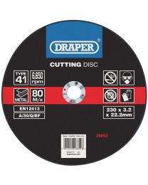 Draper Flat Metal Cutting Discs (230 x 3.2 x 22.2mm)