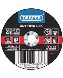 Draper Flat Metal Cutting Discs (75 x 1.6 x 10mm)