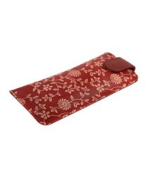 Glasses Case Leather Red Floral