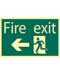 Draper Glow In The Dark 'Fire Exit Arrow Left' Safety Sign