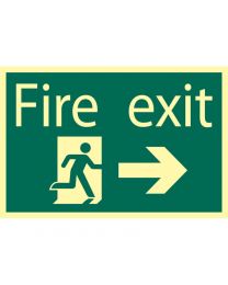 Draper Glow In The Dark 'Fire Exit Arrow Right' Safety Sign