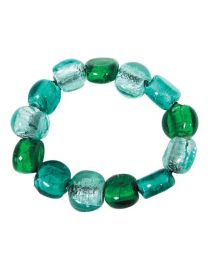 Green And Blue Glass Beads Bracelet