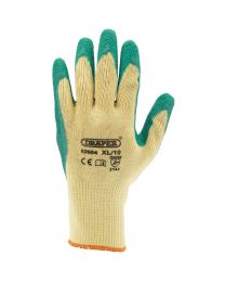 Draper Green Heavy Duty Latex Coated Work Gloves - Extra Large