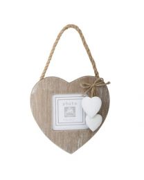 Hanging Heart Frame With 2 White Hearts **