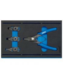 Draper Interchangeable Circlip Plier Set in 1/4 Drawer EVA Insert Tray (5 Piece)