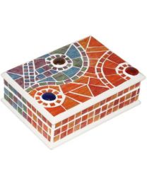 Jewellery Box With Mirror Mosaic Browns Olives **