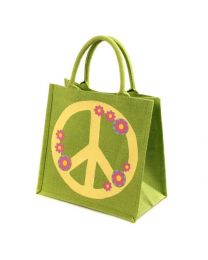 Jute Shopping Bag, Lime Green With CND Logo