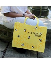 Jute Shopping Bag, Save Our Bees 32x42x18cm